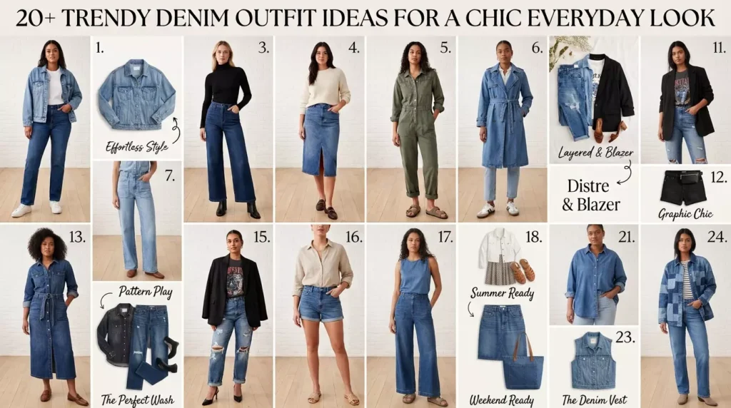 20+ Trendy Denim Outfit Ideas for a Chic Everyday Look