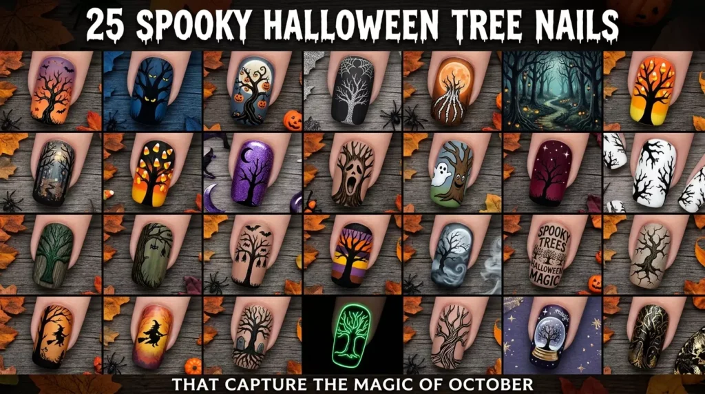 25 Spooky Halloween Tree Nails That Capture the Magic of October