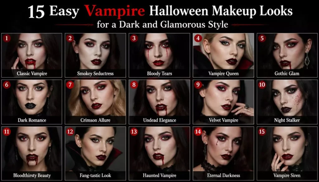 15 Easy Vampire Halloween Makeup Looks for a Dark and Glamorous Style 
