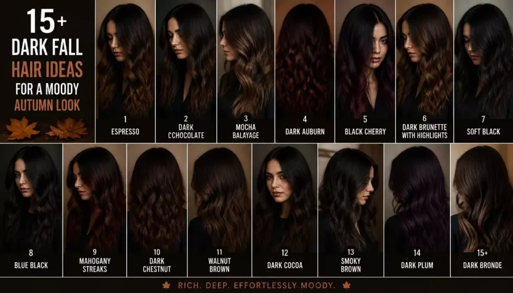 15+ Dark Fall Hair Ideas for a Moody Autumn Look