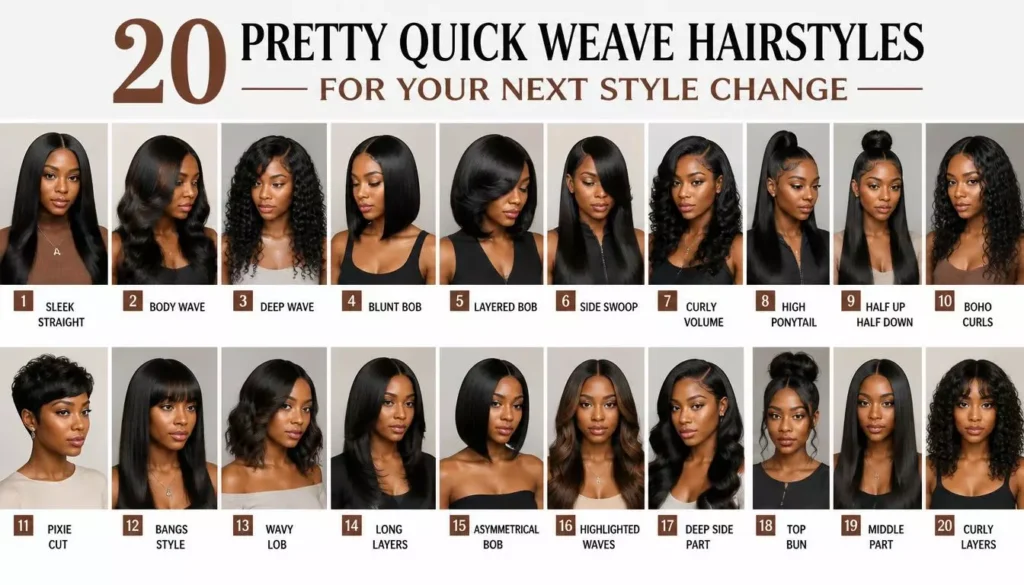 20 Pretty Quick Weave Hairstyles for Your Next Style Change