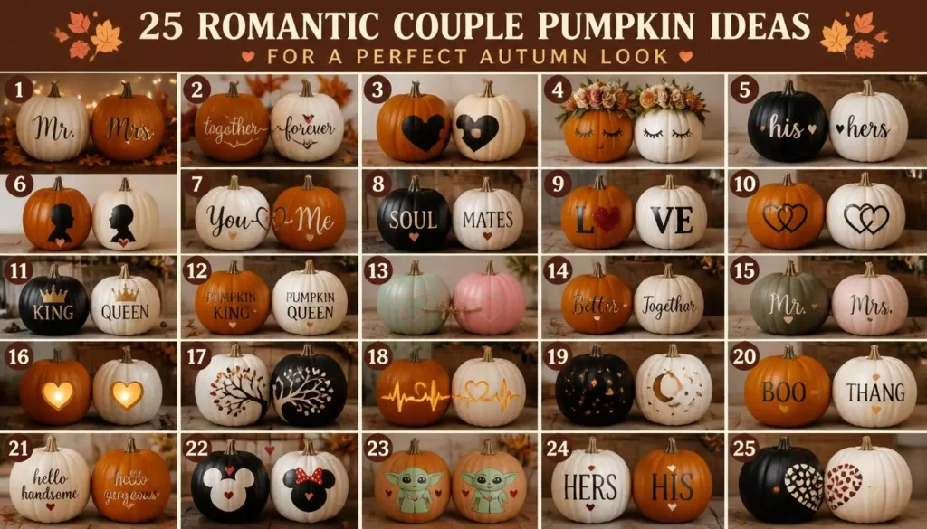 25 Romantic Couple Pumpkin Ideas for a Perfect Autumn Look