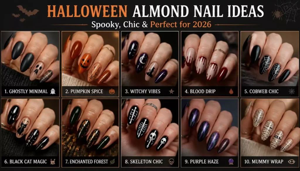 30 Best Halloween Almond Nail Ideas to Try for a Spooky & Stylish Look in 2026