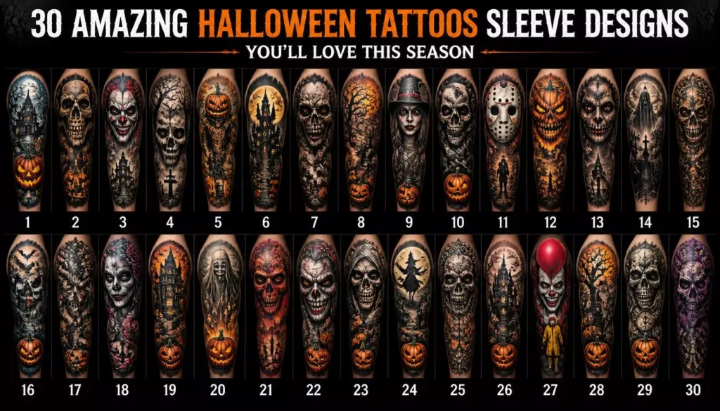 30 Amazing Halloween Tattoos Sleeve Designs You’ll Love This Season