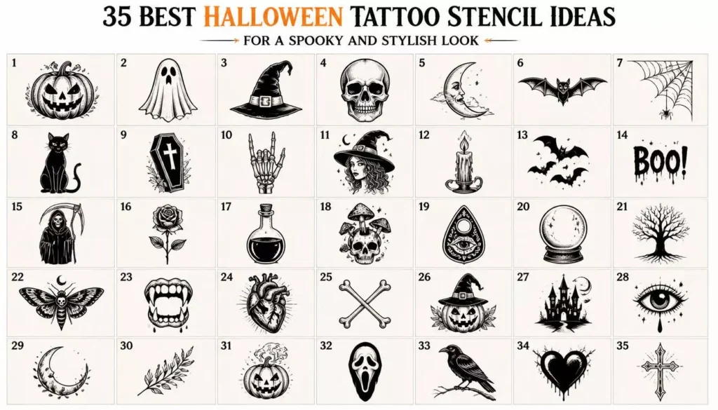 35 Best Halloween Tattoo Stencil Ideas for a Spooky and Stylish Look