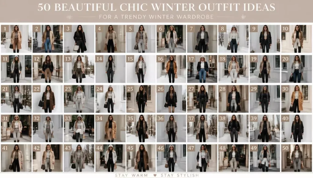 50 Beautiful Chic Winter Outfit Ideas for a Trendy Winter Wardrobe