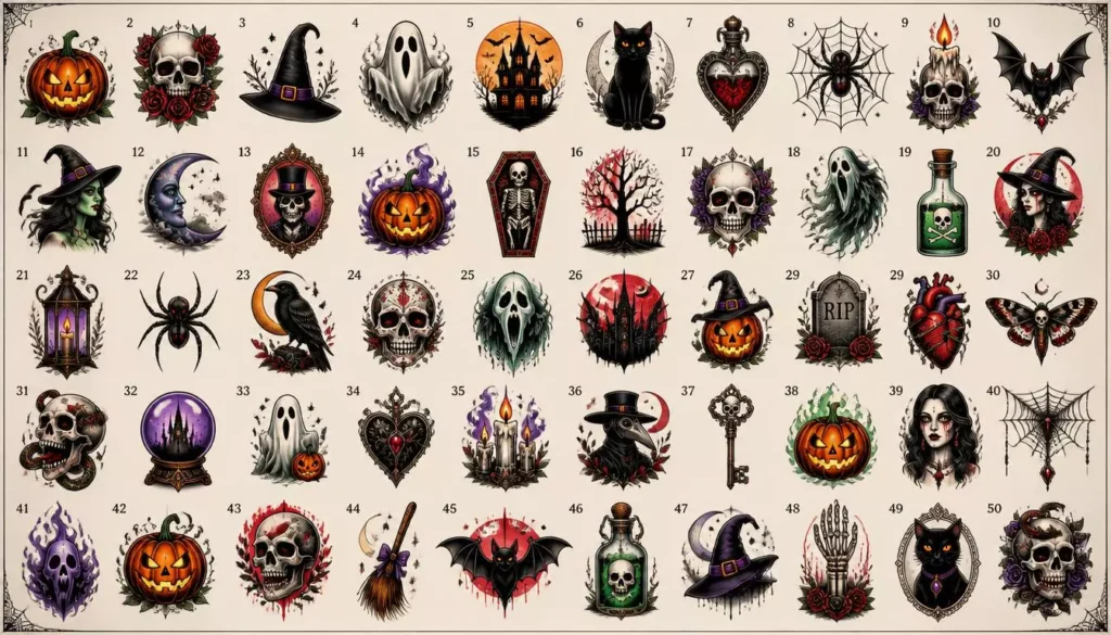 50 Gorgeous Halloween Tattoos for the Ultimate Spooky Style
